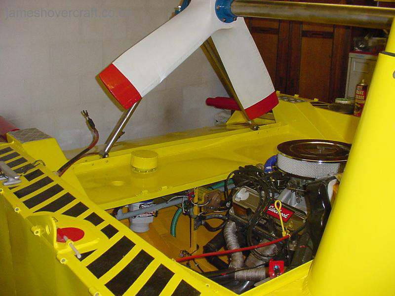 Restoring an old Tiger 12 hovercraft to a fully working state - Main drive fan, and its location over the engine (credit: ).